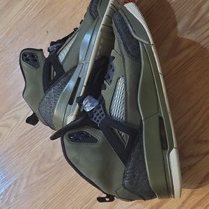 green olive jordans spizike